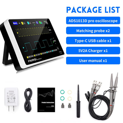 FNIRSI 1013D Draagbare 2-Kanaals Automotive Oscilloscoop – 100 MHz / 1GSa/s