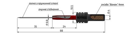 SP-flexpin-S Rotkee mini-sondes met flexibele naald.