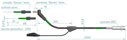 TL-light-G Rotkee Vereenvoudigde meetsnoer met aarding voor oscilloscopen